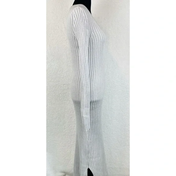 ROMEO & JULIET COUTURE • Grey Ribbed Knit Sweater Bodycon Midi Dress, M - Picture 8 of 13